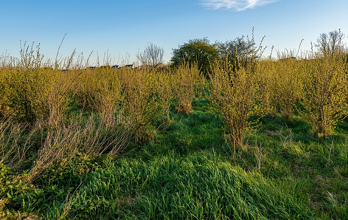 Image of newly planted native irish hazel trees